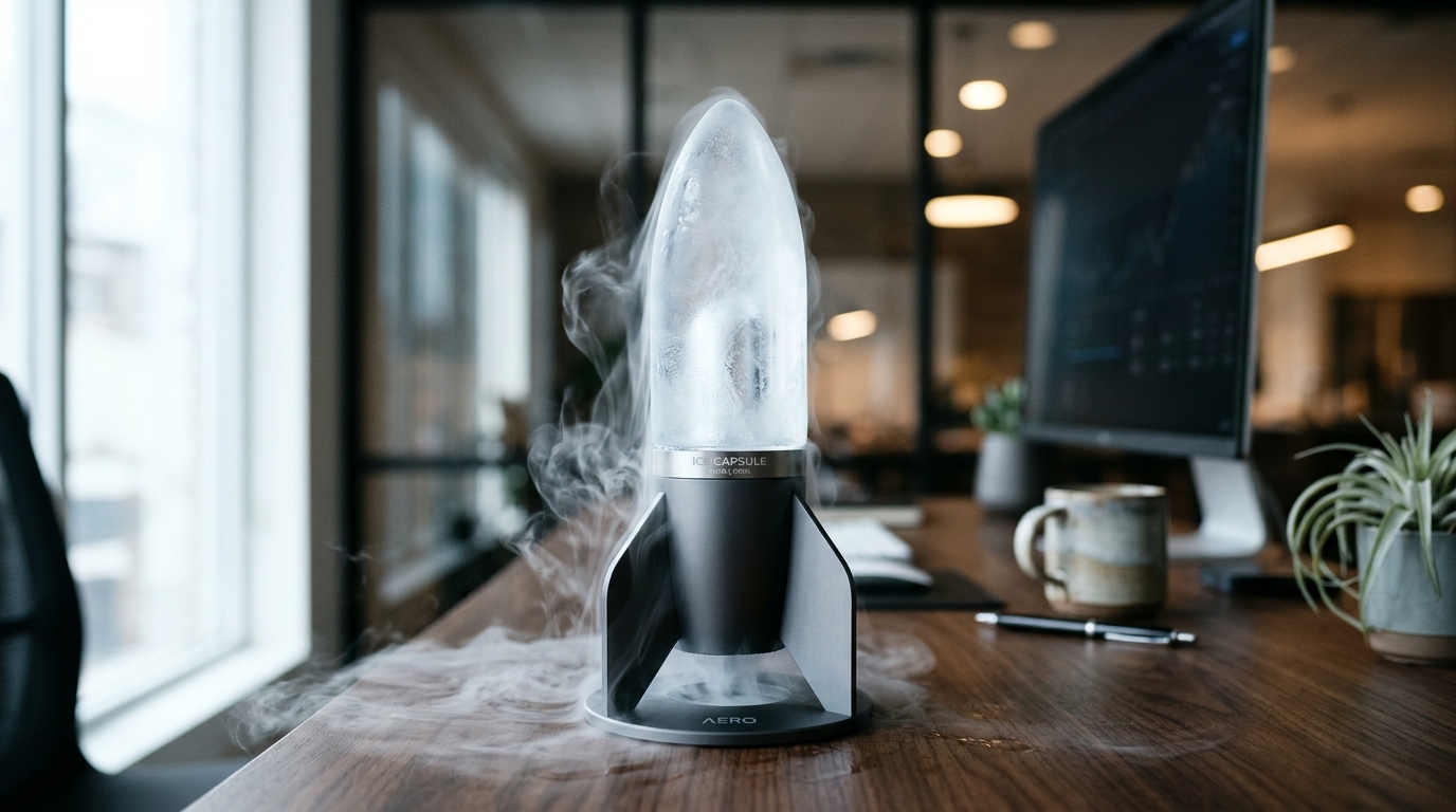 Dispositif ASTRA AERO-CHILL de rafraîchissement d'air passif sur bureau avec brume fraîche